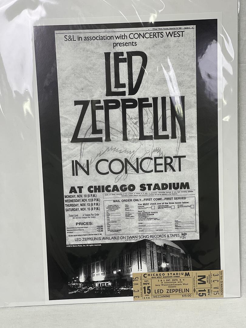 Set of (2) Led Zeppelin Concert Items with (1) Concert (1 of 1)
