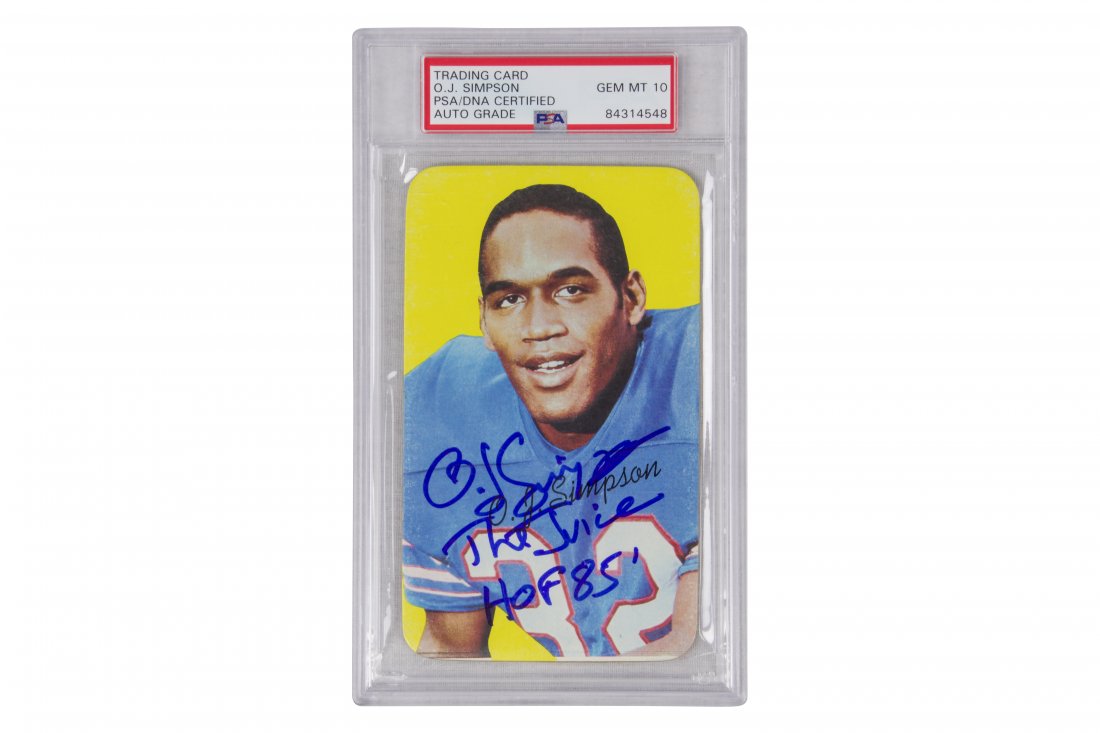 O.J Simpson hand signed Rookie Card Gem Mint 10 Inscrib (1 of 1)