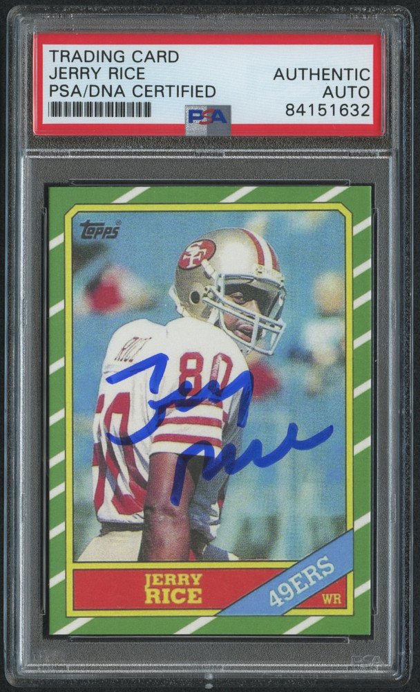 Jerry Rice Signed 1986 Topps #161 RC Reprint (PSA Encap (1 of 1)