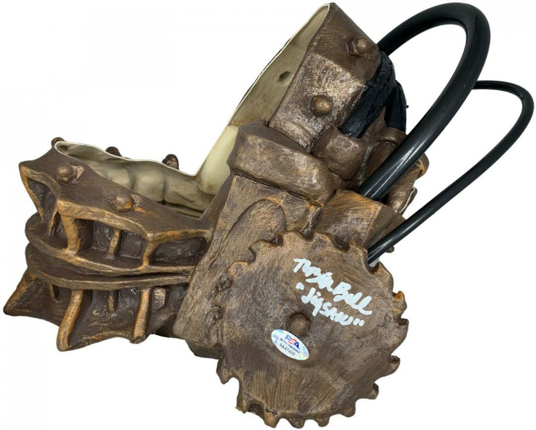 Tobin Bell autographed signed inscribed Bear Claw Trap: Tobin Bell autographed signed inscribed Bear Claw Trap mask PSA COA Jigsaw
