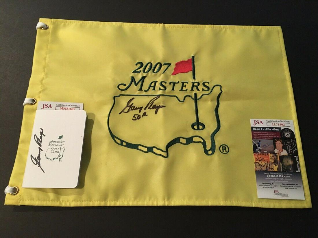 Gary Player Signed 2007 Masters Flag With 50th. (1 of 1)