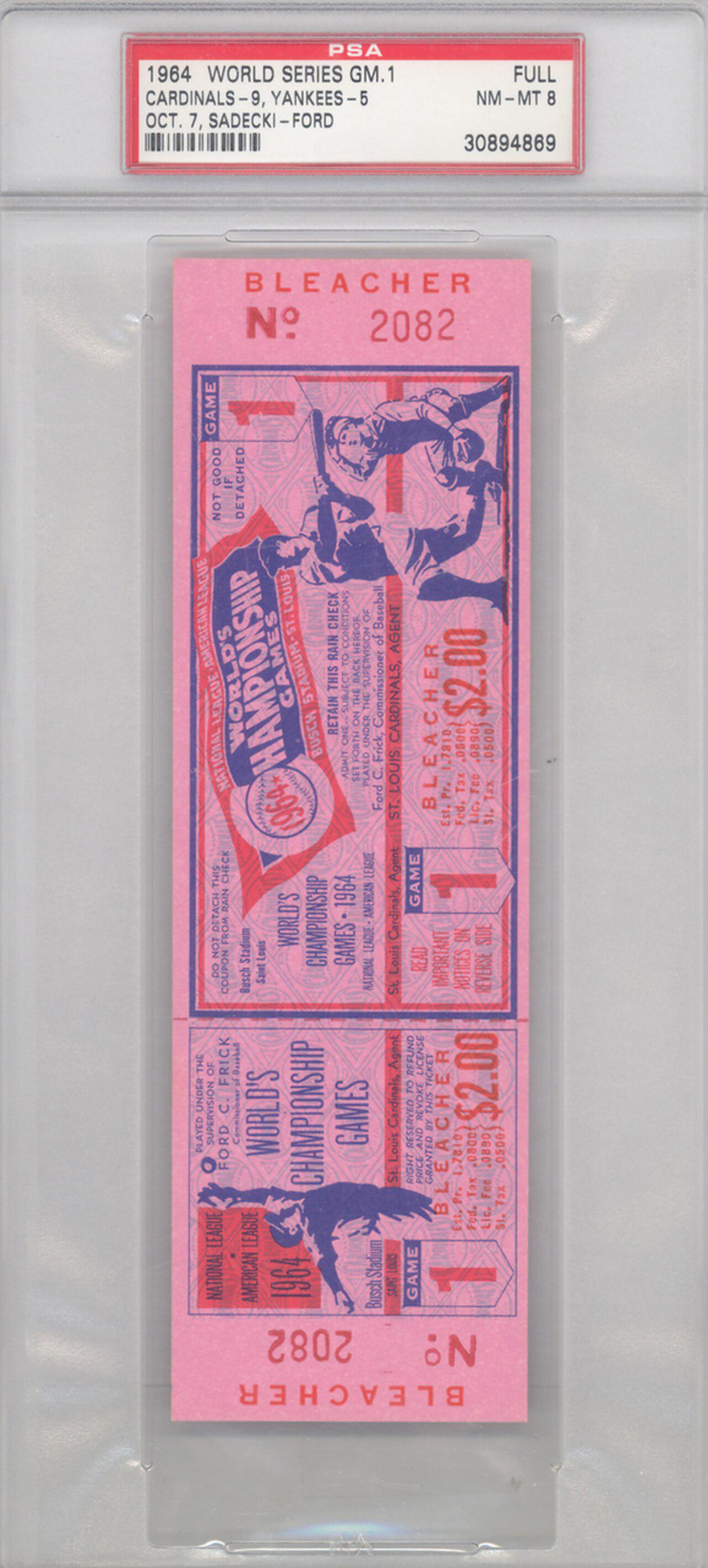 1964 World Series Game 1 Unsigned Ticket Yankees Vs. (1 of 1)