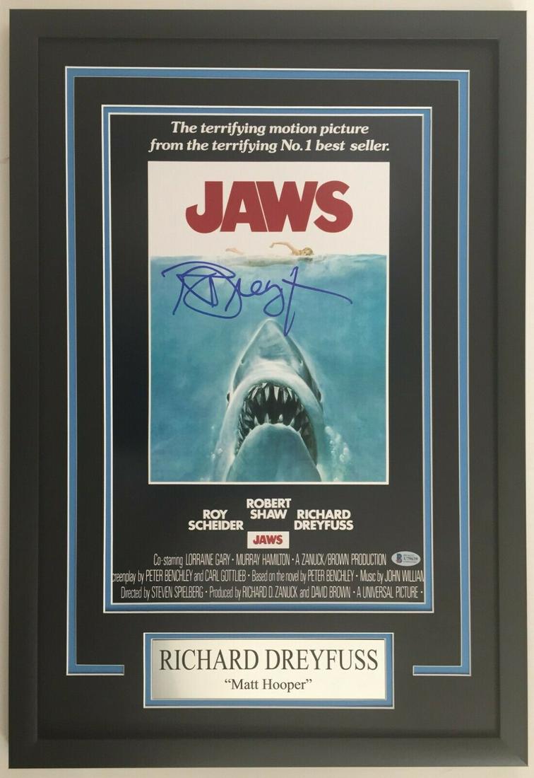 Richard Dreyfuss Signed JAWS 12x18 Movie Poster Framed (1 of 1)