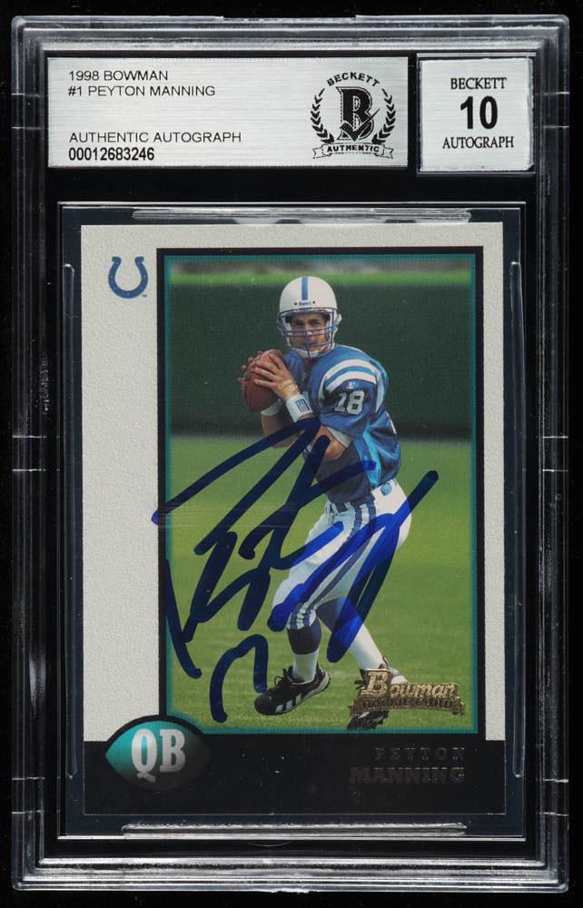 Peyton Manning Signed 1998 Bowman #1 RC (BGS (1 of 1)