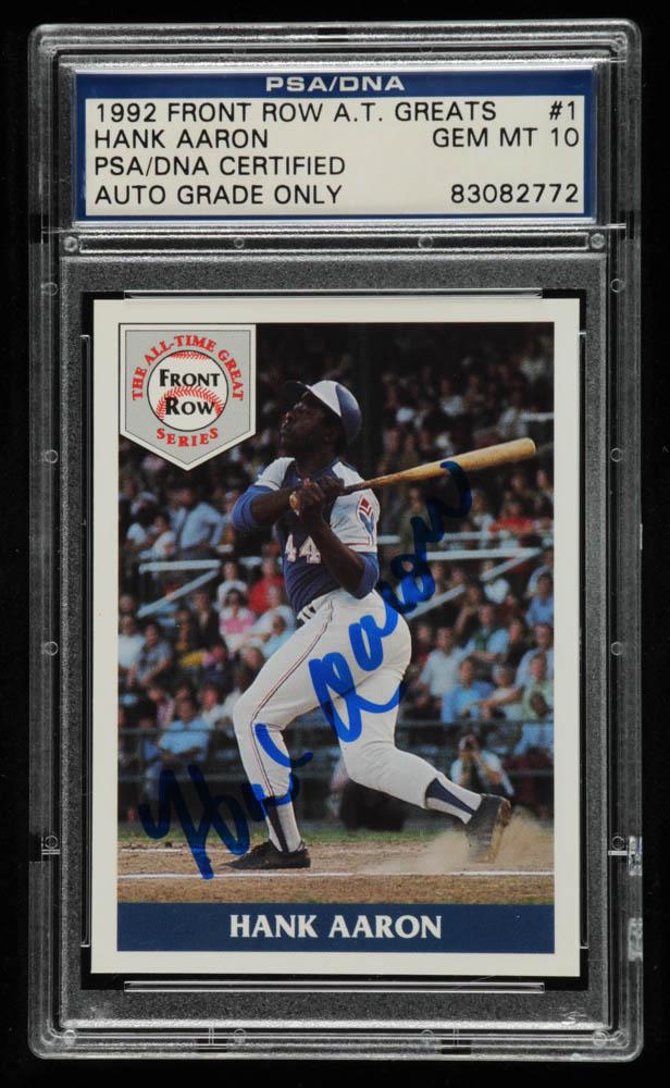 Hank Aaron Signed 1992 Front Row Aaron #1 (PSA 10) (1 of 1)