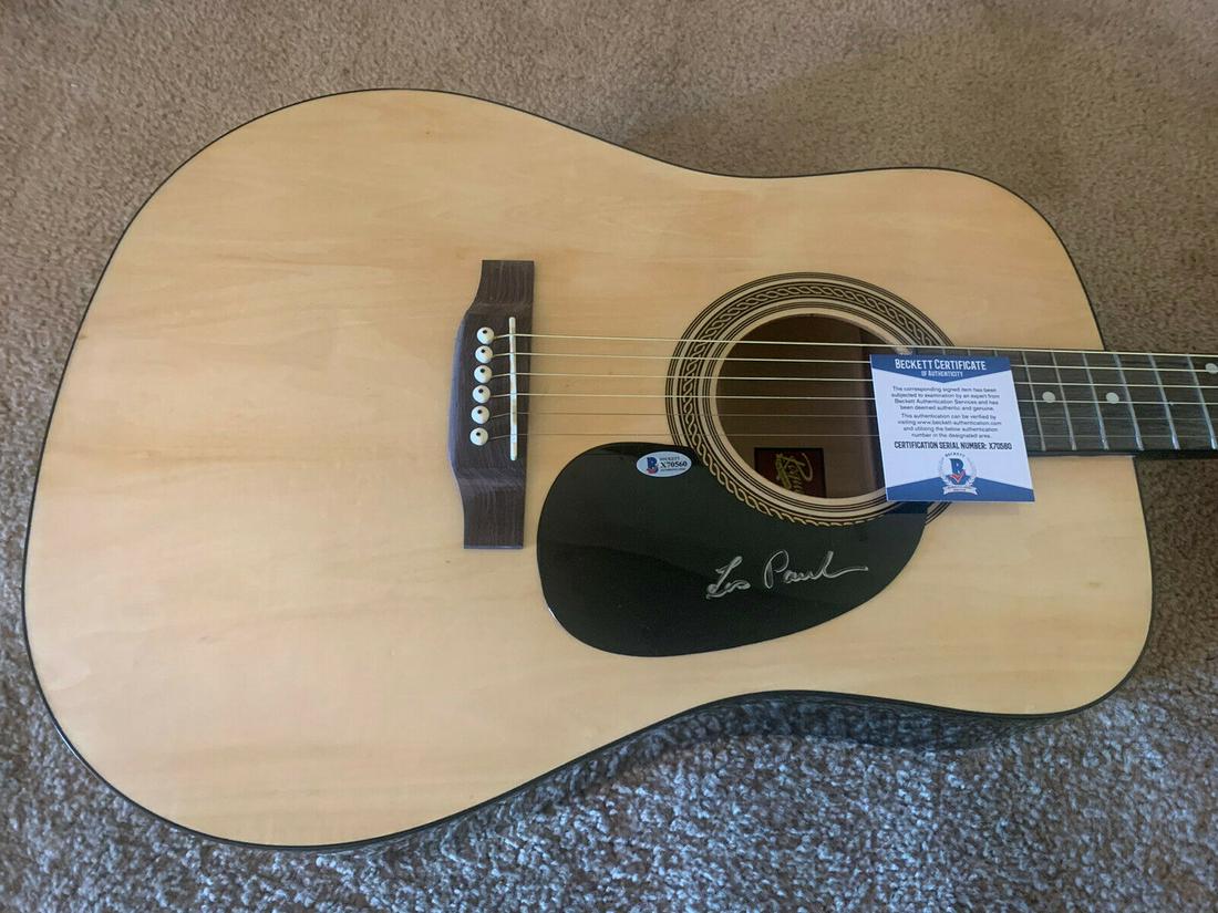 Les Paul Signed Acoustic Guitar Beckett Certified (1 of 1)