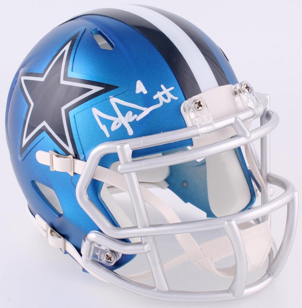 Dak Prescott Signed Cowboys Blaze Speed Mini Helmet (1 of 1)