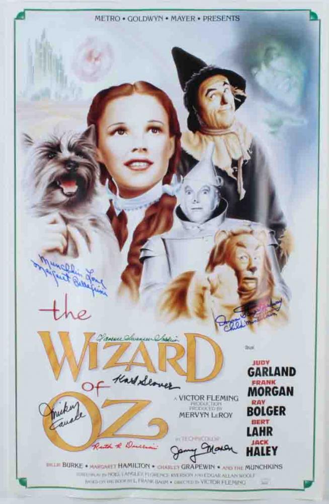 "The Wizard Of Oz" 16x24 Poster Cast-Signed by (8) with (1 of 1)