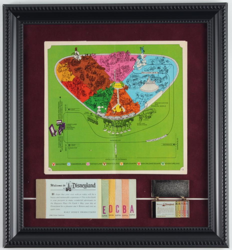 Disneyland 12x13 Custom Framed Vintage Park Map Display (1 of 1)