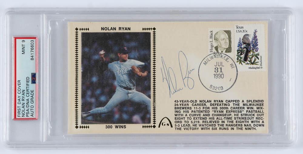 Nolan Ryan Signed First Day Cover Post Card (PSA (1 of 1)