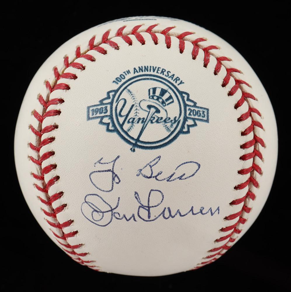 Yogi Berra & Don Larsen Signed OML Yankees 100th (1 of 1)