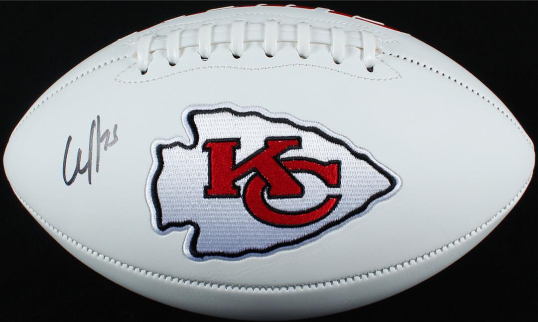 Clyde Edwards-Helaire Signed Chiefs Logo Football (JSA (1 of 2)