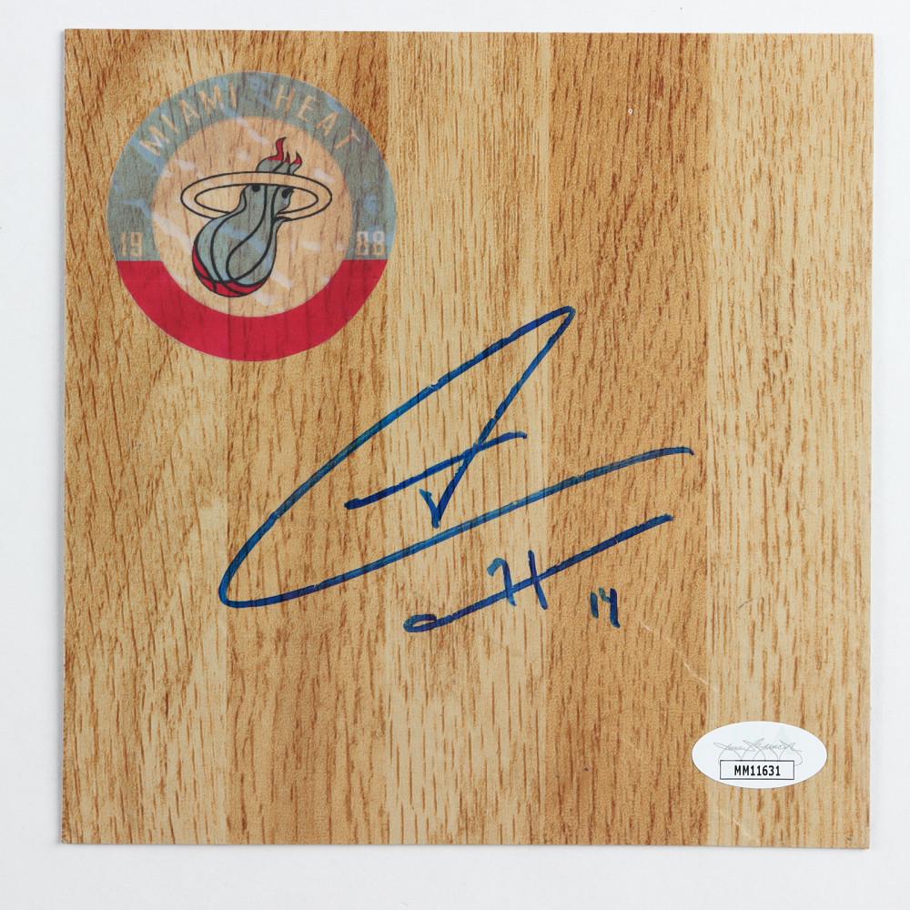 Tyler Herro Signed Heat 6x6 Floor Piece (JSA COA) (1 of 1)