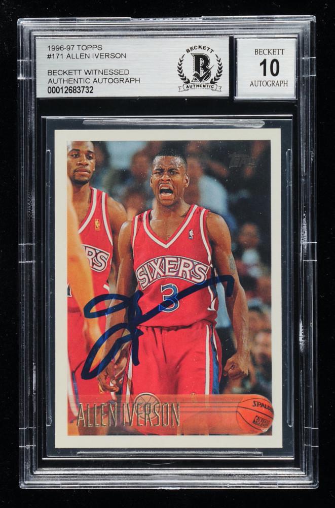 Allen Iverson Signed 1996-97 Topps #171 RC (BGS (1 of 1)
