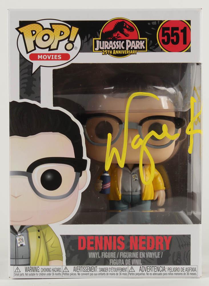 Wayne Knight Signed "Jurassic Park" - Dennis Nedry #551: Figure measures approximately 4" tall and comes in the original box. Hand-signed by Wayne Knight (Seinfeld, Newman).The autograph includes an official Pristine Authentic tamper proof hologram and matc