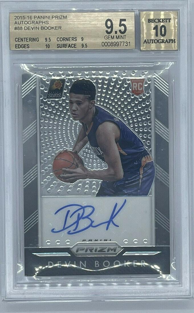 ROOKIE! 2015-16 Devin Booker Panini Prizm! (Auto/RC): ROOKIE! 2015-16 Devin Booker Panini Prizm! (Auto/RC) BGS 9.5/10!