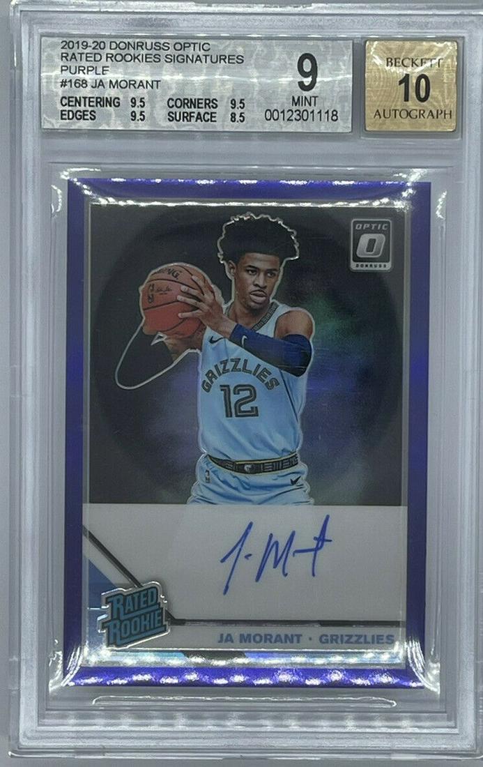 Ja Morant 19/20 Optic Purple ROOKIE CARD BGS 9/ 10 (1 of 2)
