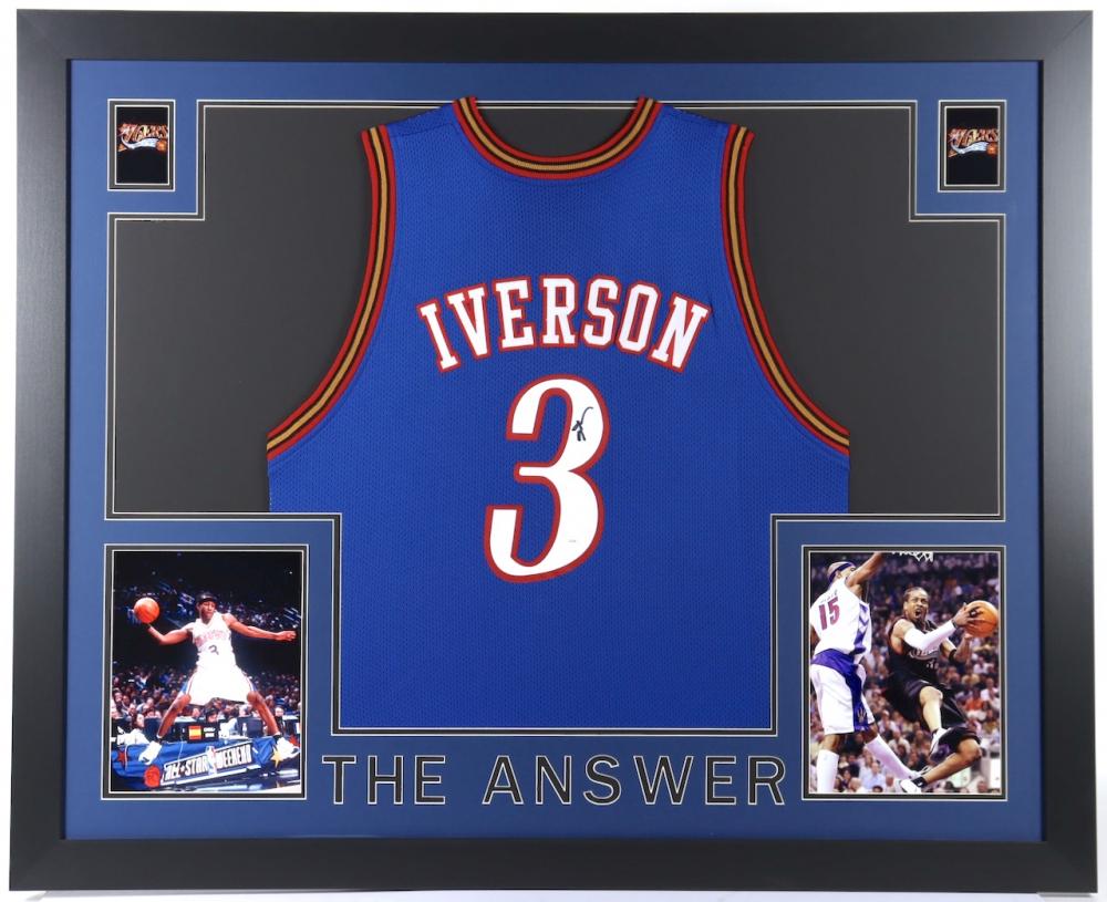 Allen Iverson Signed Custom Framed Jersey (JSA COA) (1 of 1)