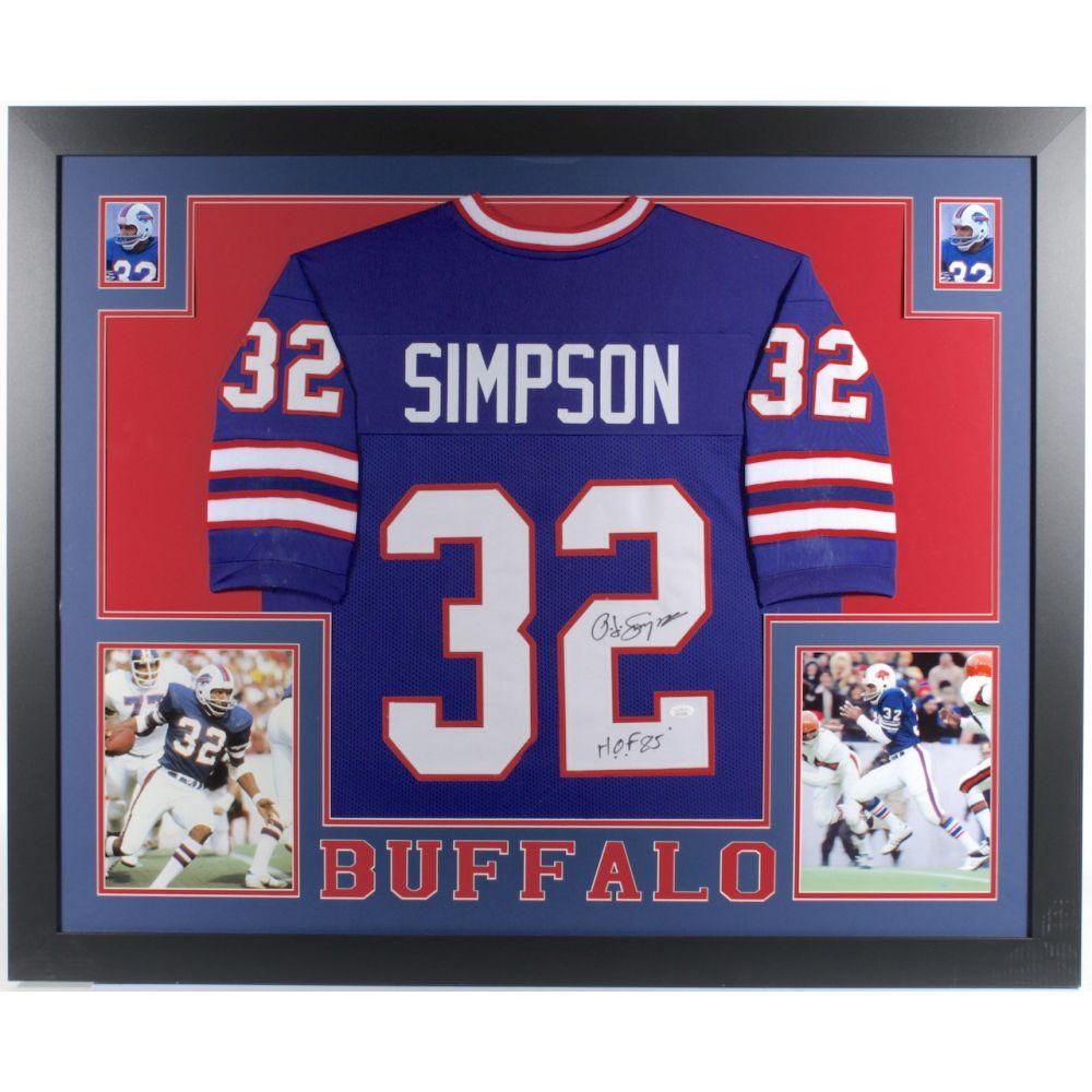 OJ Simpson signed/ INSCIRBED and framed jersey JSA COA (1 of 1)