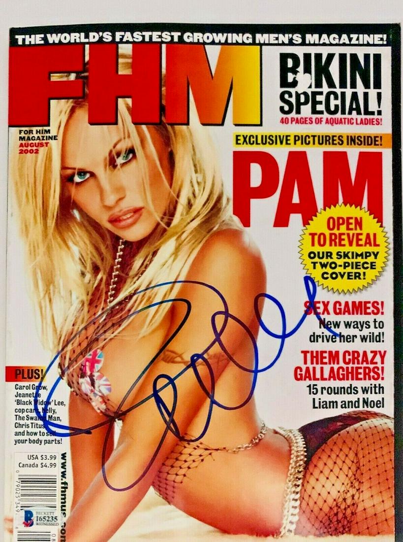 Pamela Anderson Signed FHM Magazine August 2002 Beckett (1 of 1)