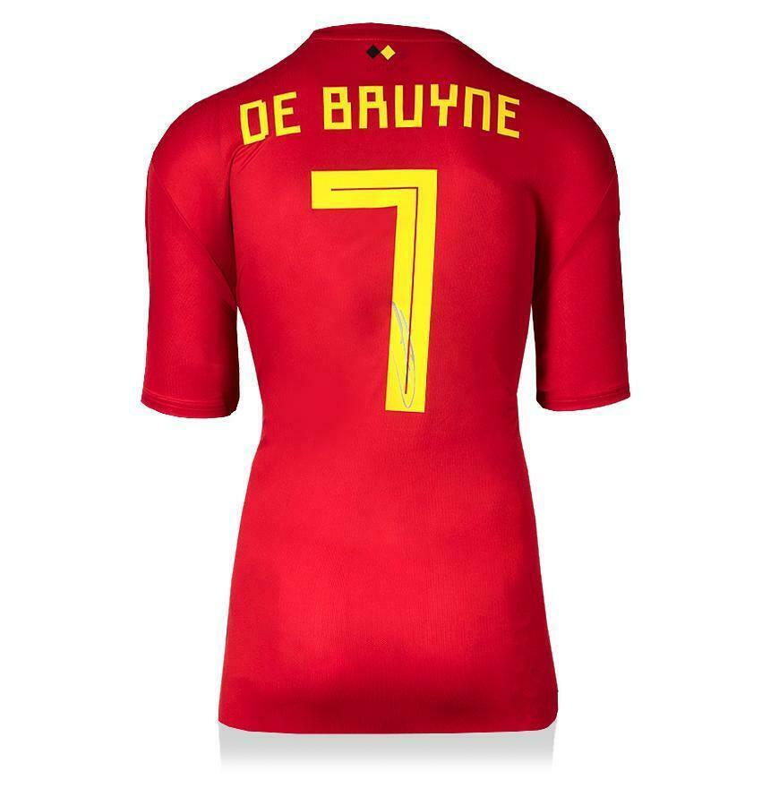 Kevin De Bruyne Back Signed Belgium 2018 Home Shirt (1 of 1)