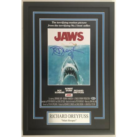 RICHARD DREYFUSS SIGNED JAWS 12X18 MOVIE POSTER FRAMED (1 of 1)