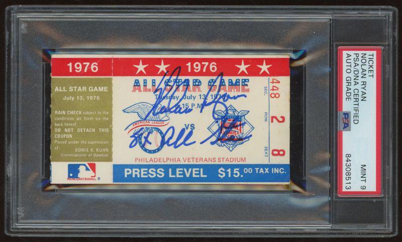 Nolan Ryan Signed 1976 MLB All-Star Game Ticket (PSA (1 of 1)
