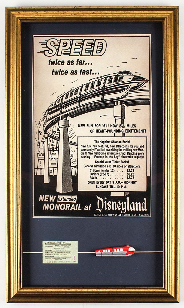 Disney World Tomorrowland "Monorail" 16x27 Custom Frame (1 of 1)