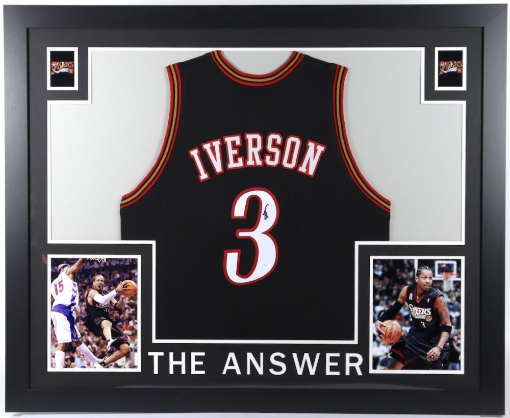 Allen Iverson Signed Custom Framed Jersey (JSA COA) (1 of 1)