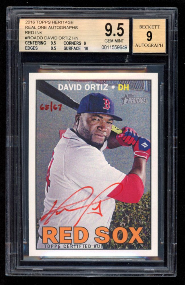David Ortiz 2016 Topps Heritage Real One Autographs Red (1 of 2)