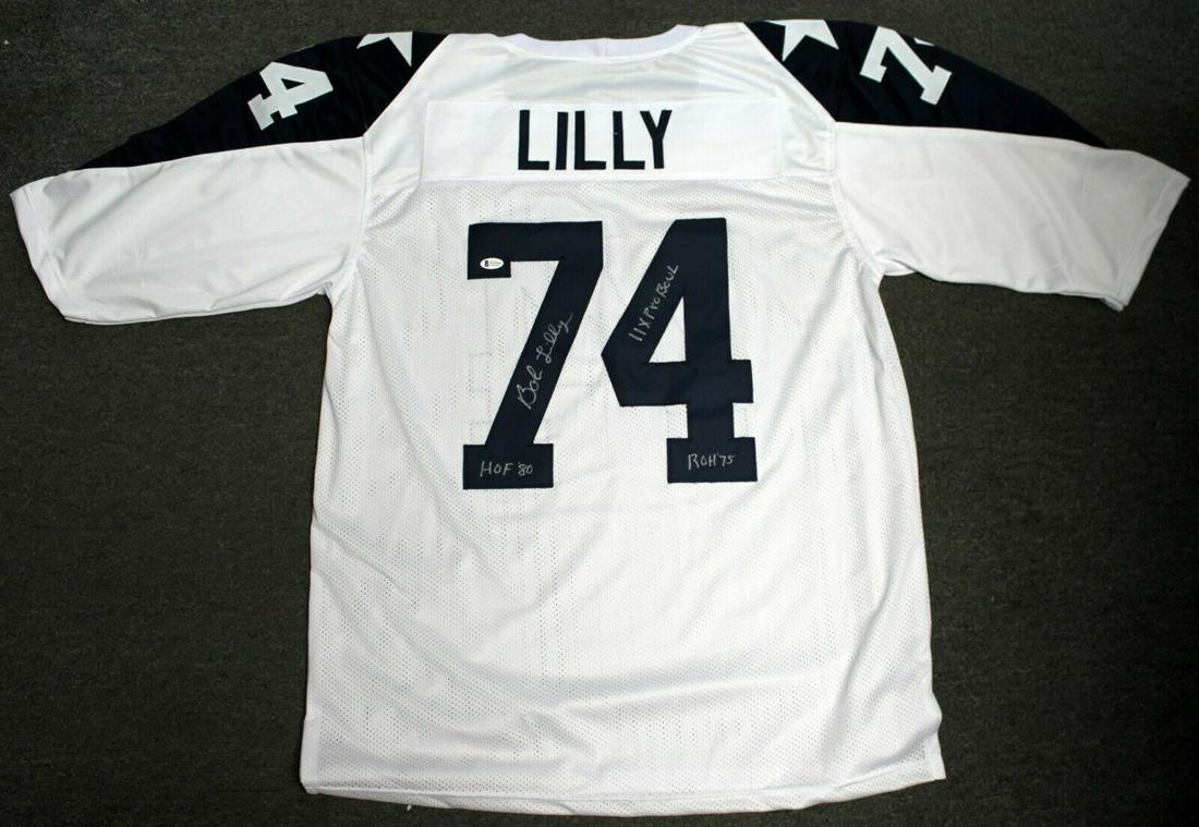 BOB LILLY SIGNED MULTI INSCRIBED PRO STYLE JERSEY BAS (1 of 1)