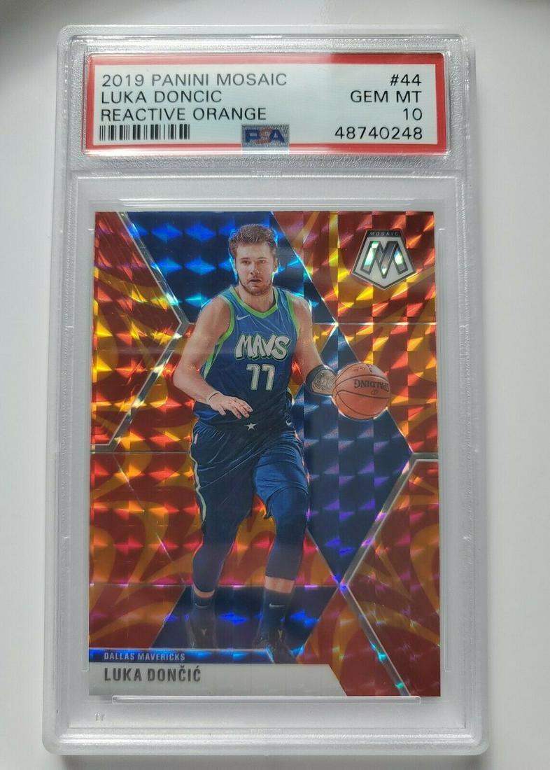 19/20 Luka Doncic Orange Reactive Mosaic #44 PSA 10 GEM (1 of 1)
