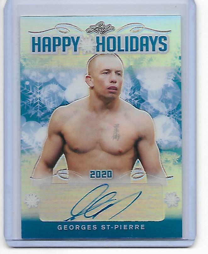 Georges St Pierre 2020 Leaf Happy Holidays Blue (1 of 1)