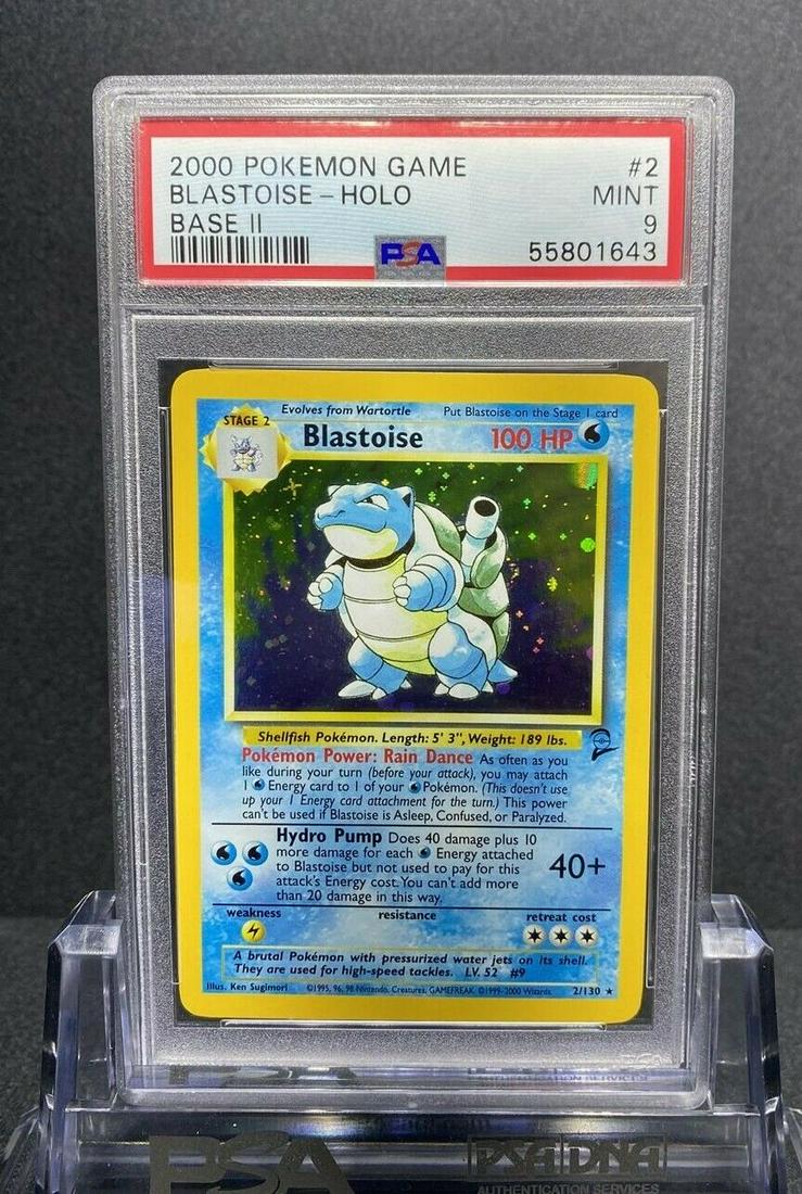 Blastoise - Holo Pokemon Card. Base Set 2. #2/130. PSA: Blastoise - Holo Pokemon Card. Base Set 2. #2/130. PSA 9.