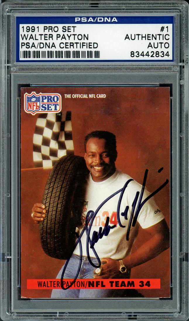 WALTER PAYTON AUTOGRAPHED SIGNED 1991 PRO SET CARD #1 (1 of 2)