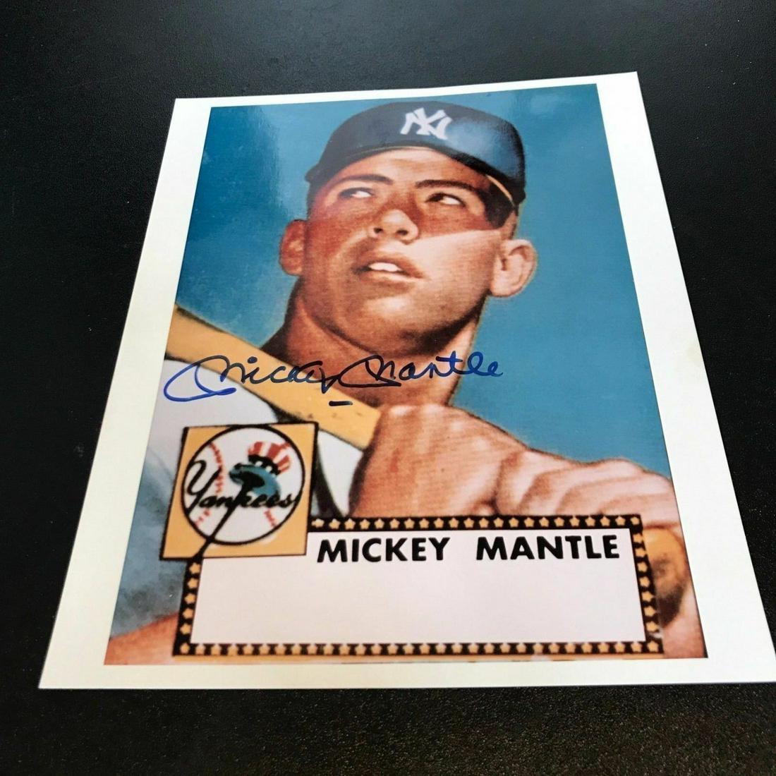 Mickey Mantle Signed Autographed 1952 Topps Rookie Card (1 of 2)