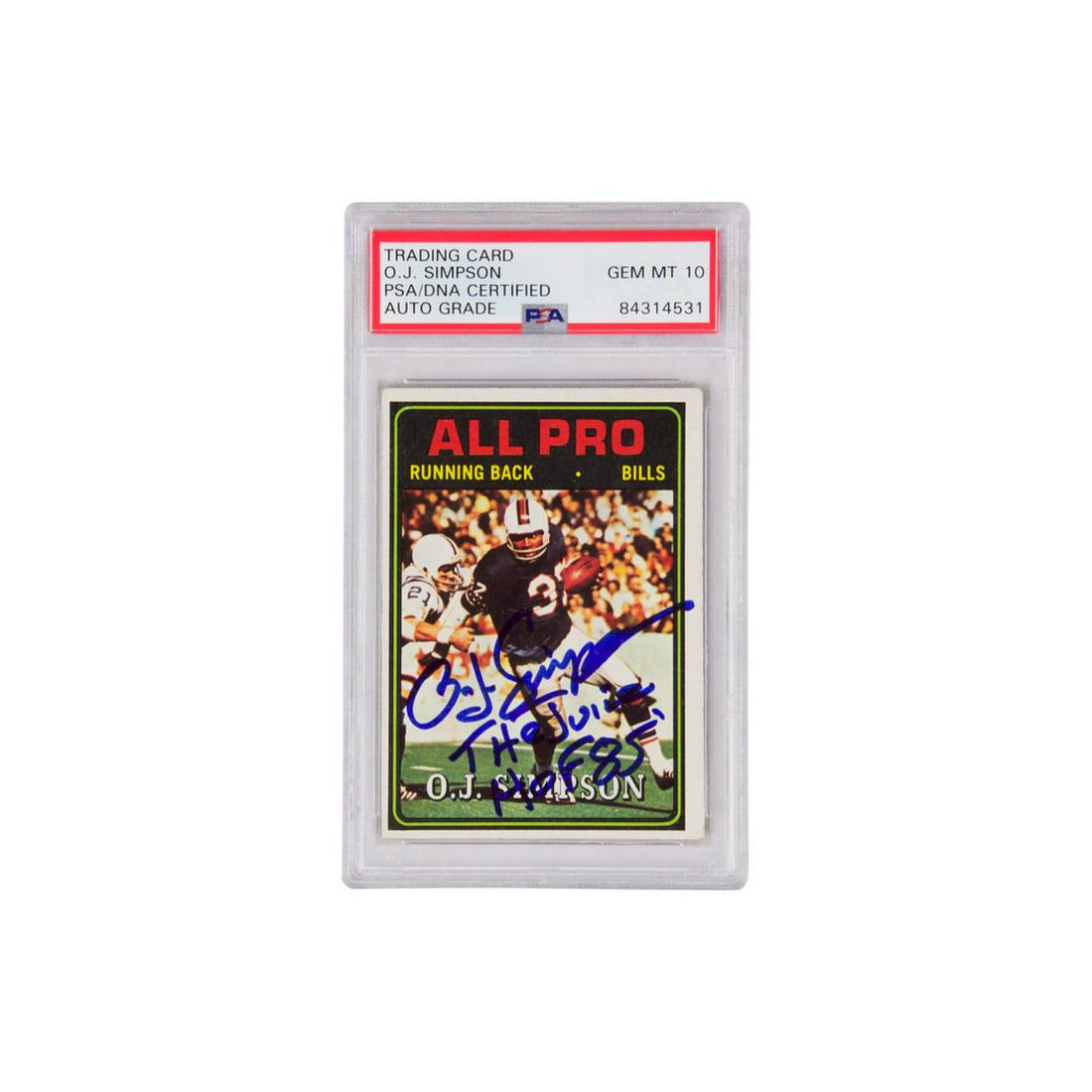 1974 Topps O.J. Simpson #130 PSA SIGNED AND INSCRIBED (1 of 1)