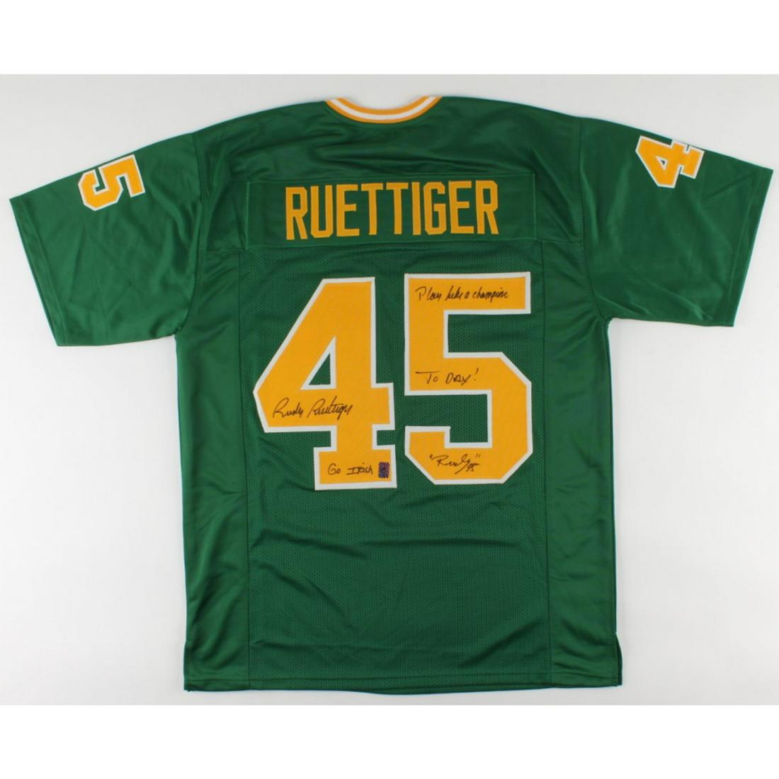 Rudy Ruettiger Signed Jersey Inscribed "Play Like A (1 of 1)