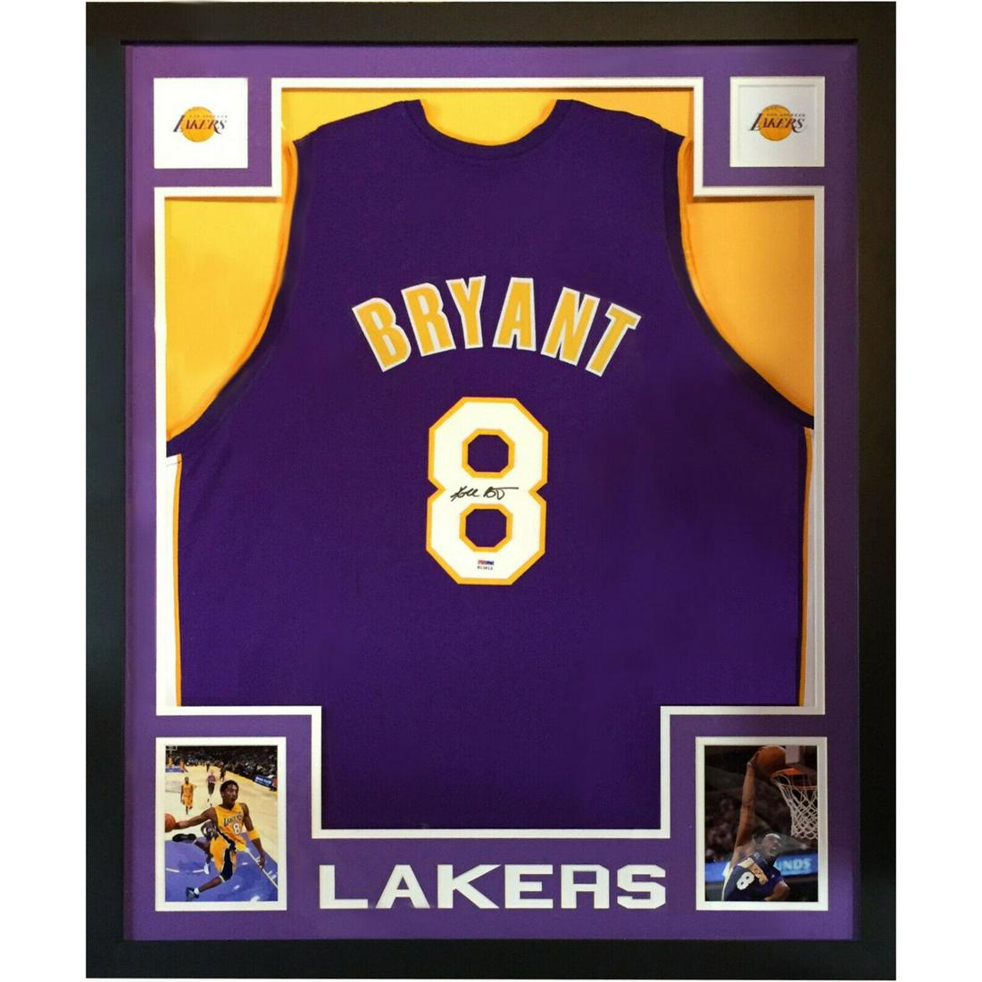 KOBE BRYANT SIGNED LAKERS #8 BASKETBALL JERSEY FRAMED (1 of 1)