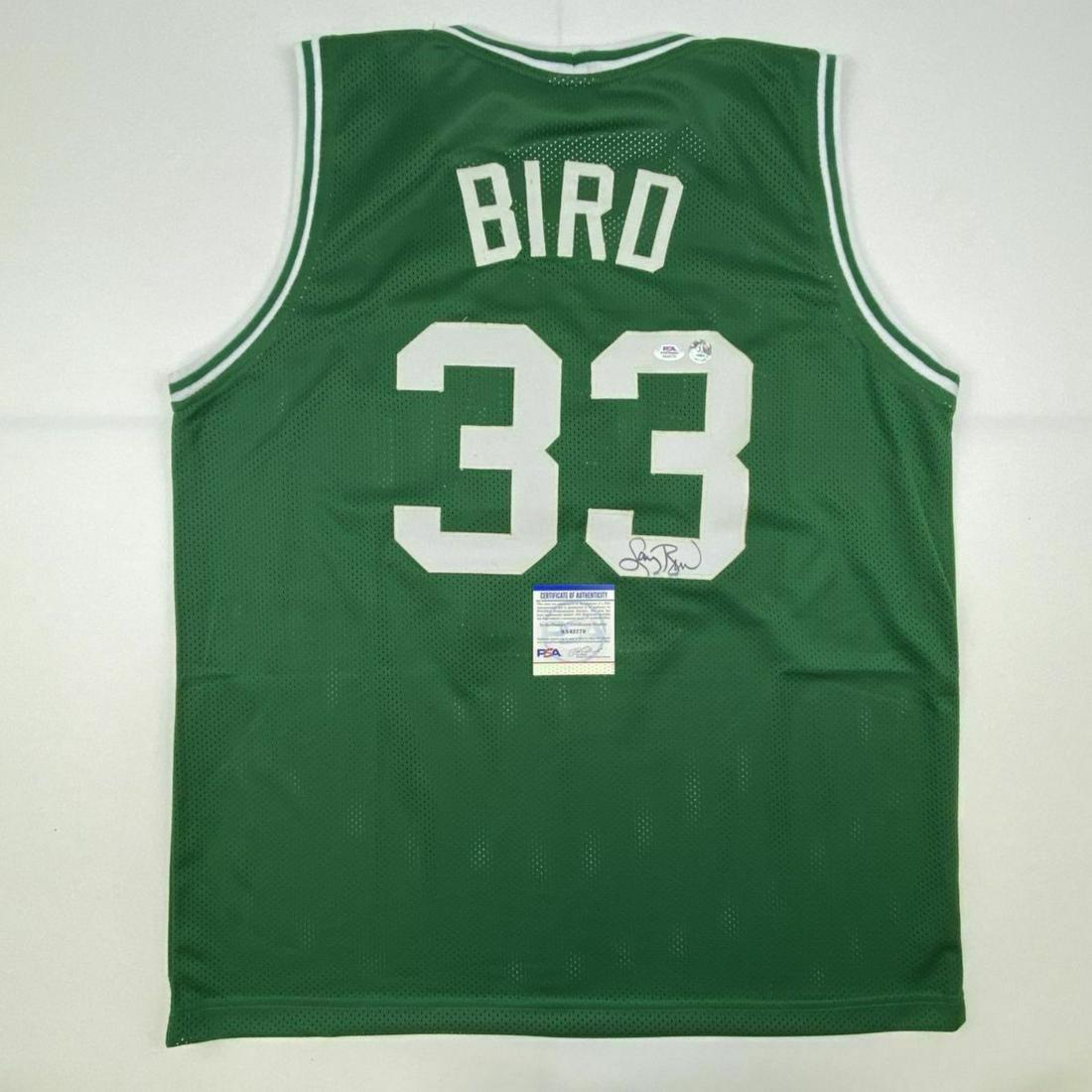 Signed LARRY BIRD Boston Green Basketball Jersey (1 of 1)