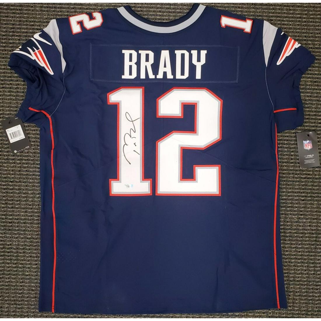 New England Patriots Tom Brady Autographed Blue Nike (1 of 2)