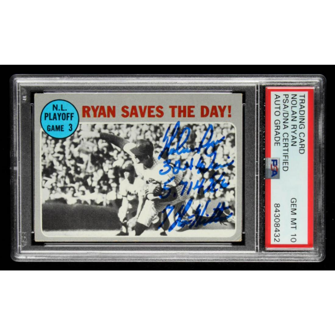 Nolan Ryan Signed 1970 Topps #197 NL Playoff Game 3 (1 of 2)