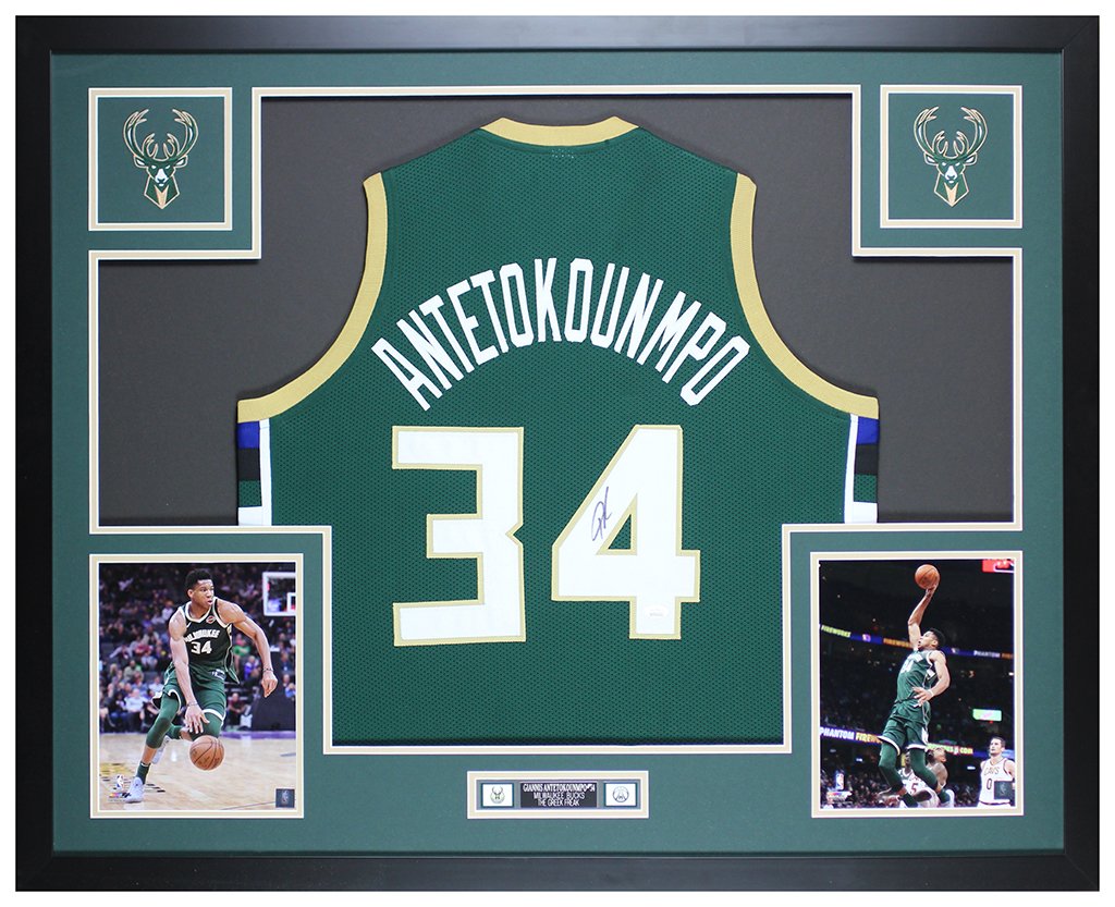 Giannis Antetokounmpo Autographed Framed Milwaukee (1 of 1)