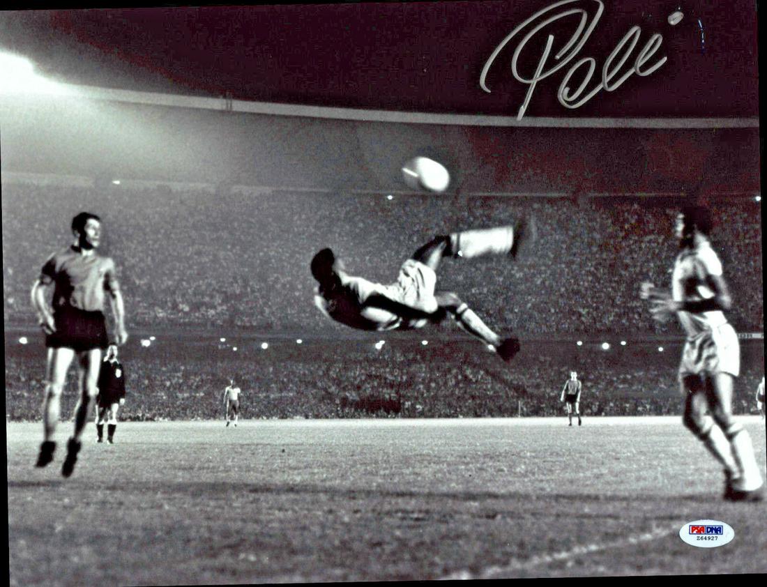 Pele Signed 11x14 Soccer Photo Bike Kick - Autographed (1 of 1)