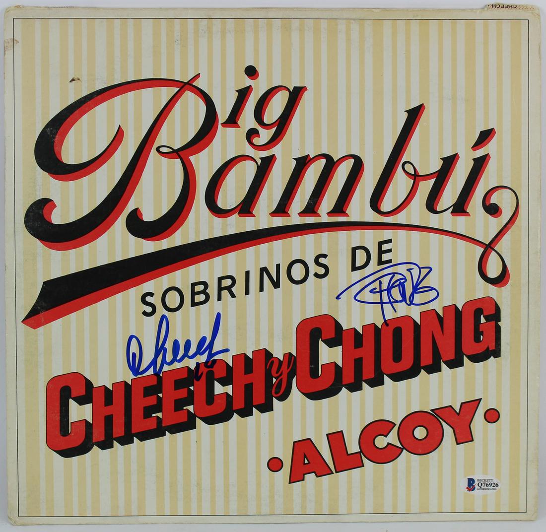 Cheech Marin & Tommy Chong Signed Big Bambu Album Cover (1 of 1)