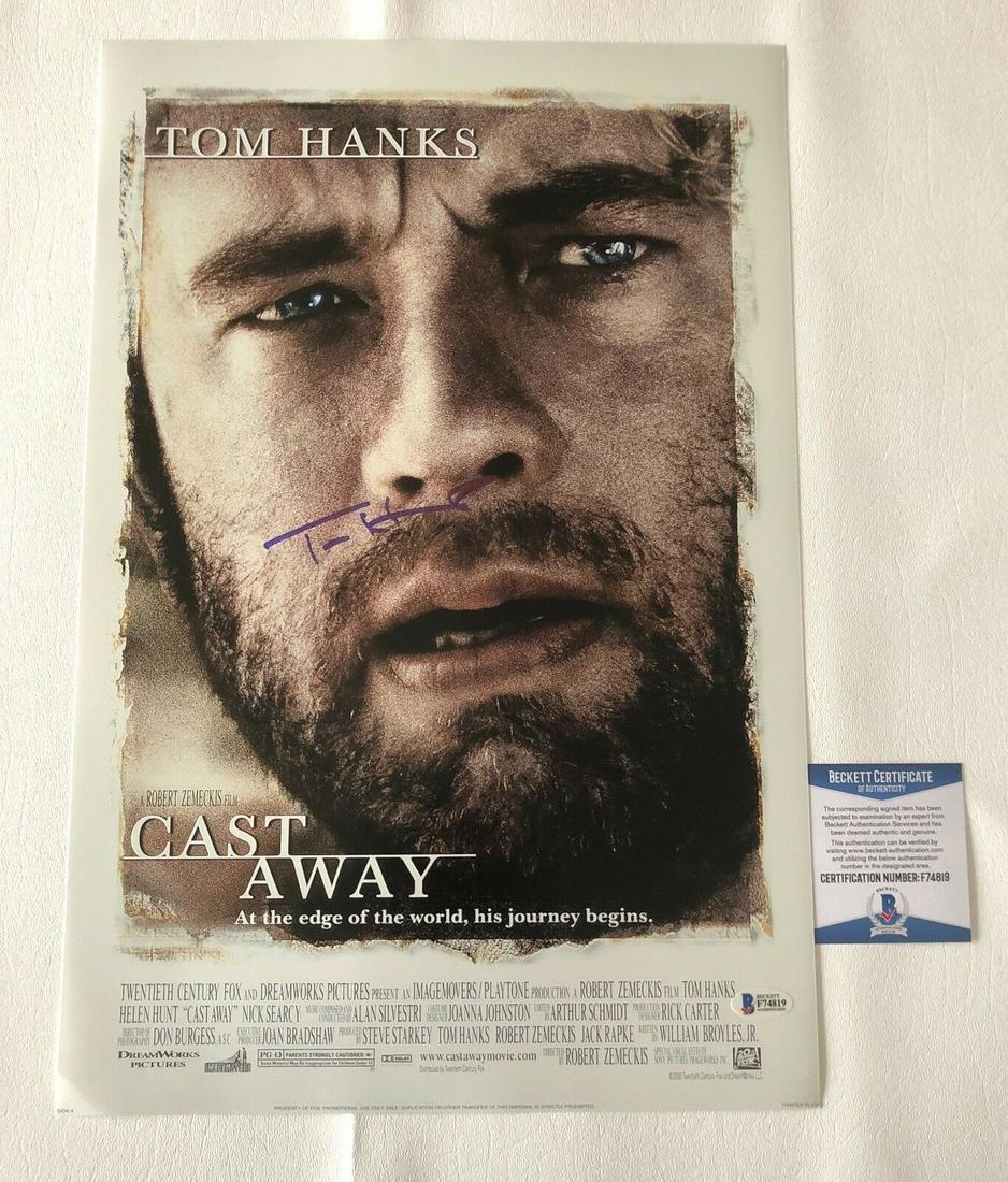 TOM HANKS SIGNED AUTO 'CAST AWAY' 12X18 MINI MOVIE (1 of 1)