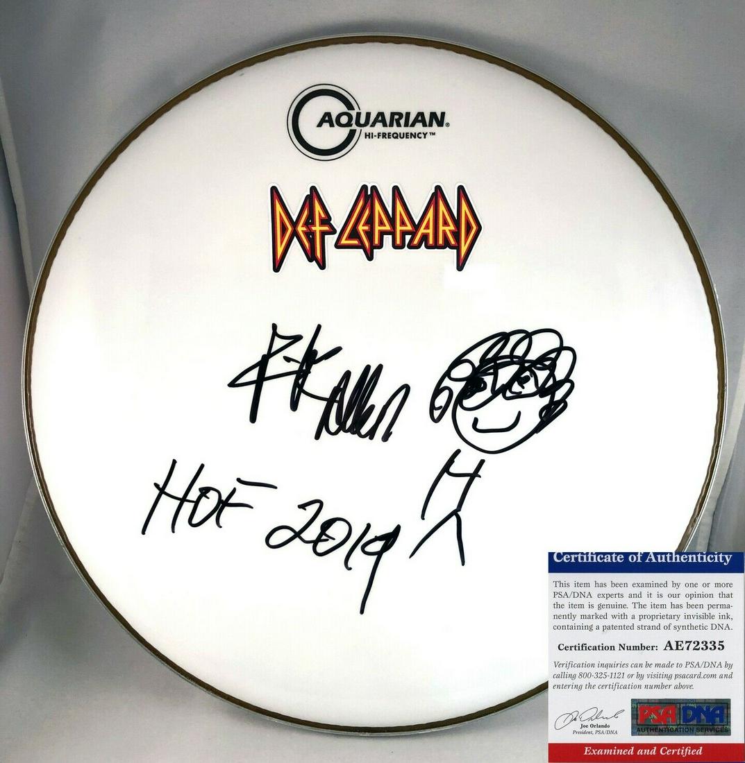 Def Leppard Rick Allen Signed Drumhead PSA/DNA COA (1 of 1)