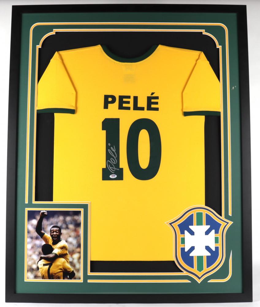 Pele Signed 34x42 Custom Framed Jersey Display (PSA (1 of 1)