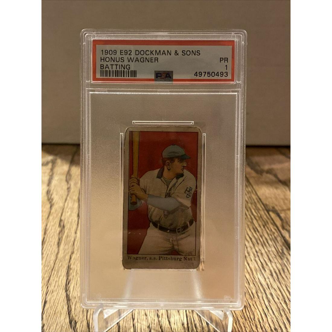 1909 E92 Dockman & Sons Honus Wagner Batting PSA 1 RARE (1 of 2)