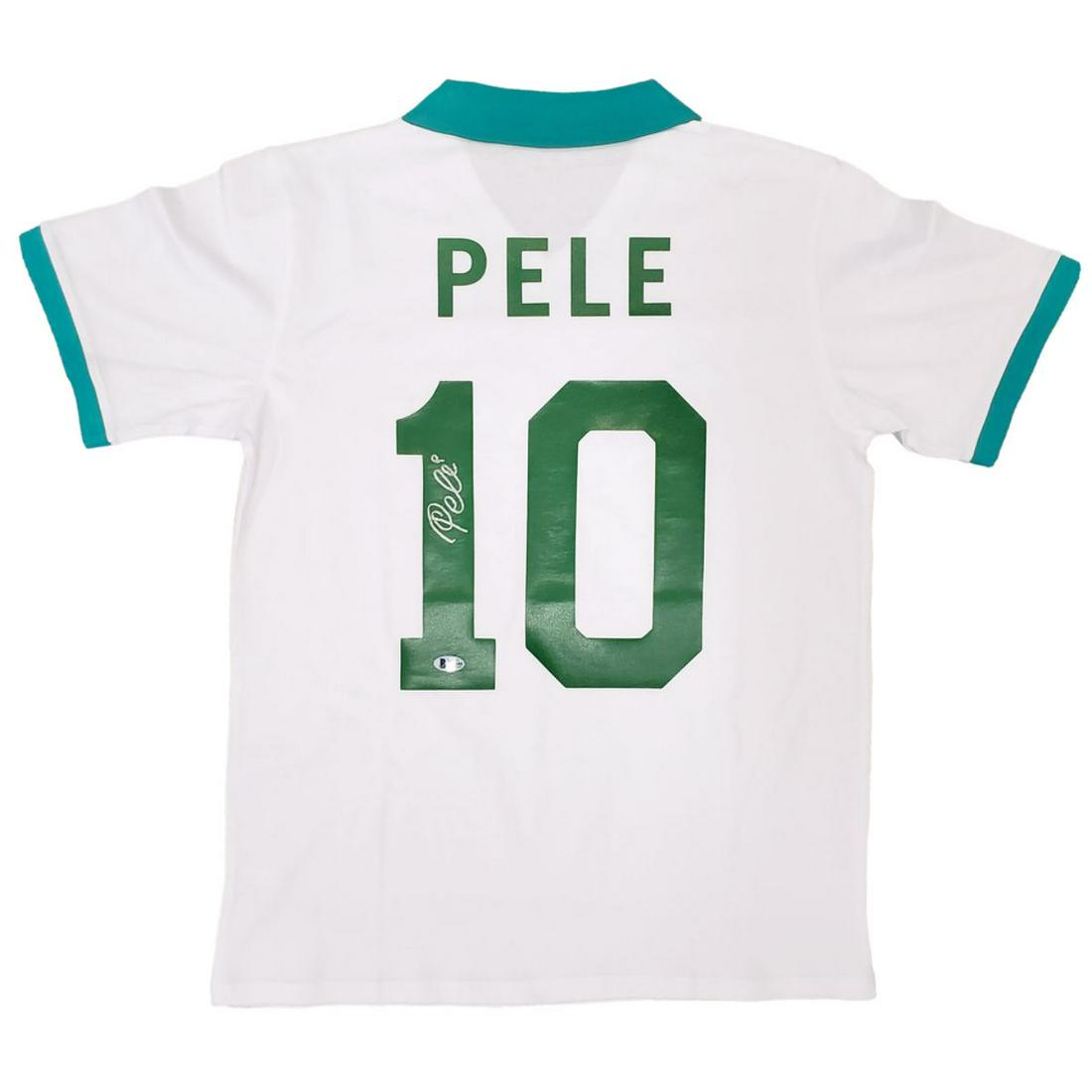 New York Cosmos Pele Autographed White Jersey Beckett: New York Cosmos Pele Autographed White Jersey Beckett BAS